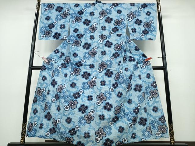 平和屋着物∴夏物 浴衣 花唐草文 綿 逸品 CABD2588ng