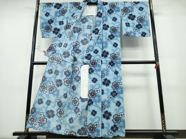 平和屋着物∴夏物 浴衣 花唐草文 綿 逸品 CABD2588ng