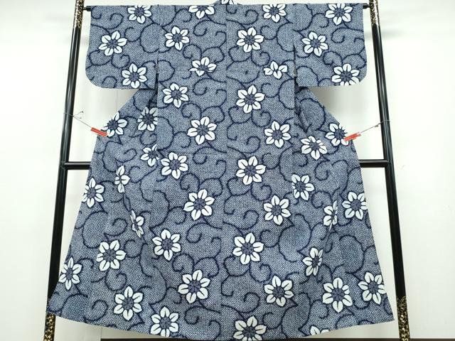 平和屋着物∴夏物　浴衣　花唐草文　綿　逸品　CABD2591ng