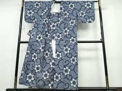 平和屋着物∴夏物　浴衣　花唐草文　綿　逸品　CABD2591ng
