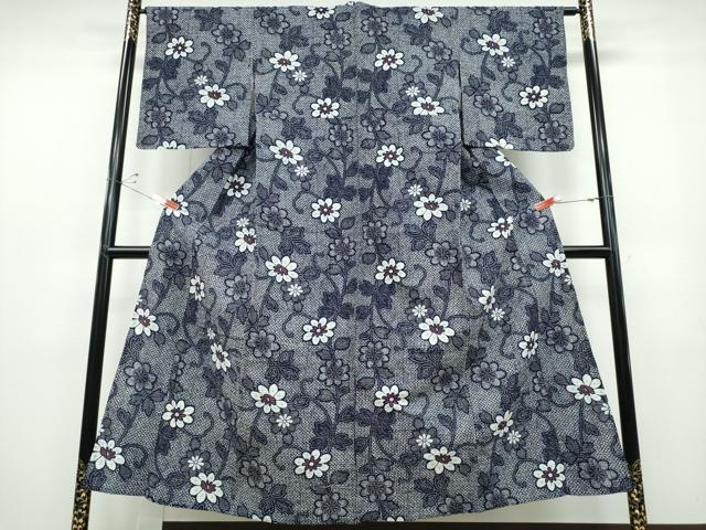 平和屋着物∴夏物 浴衣 枝花文 綿 逸品 CABD2593ng