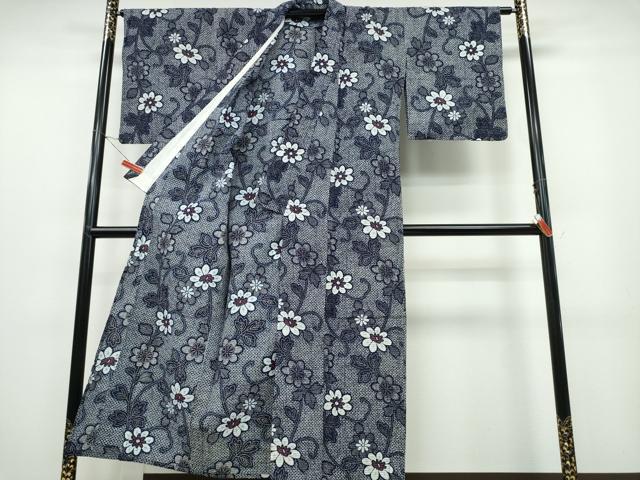 平和屋着物∴夏物 浴衣 枝花文 綿 逸品 CABD2593ng