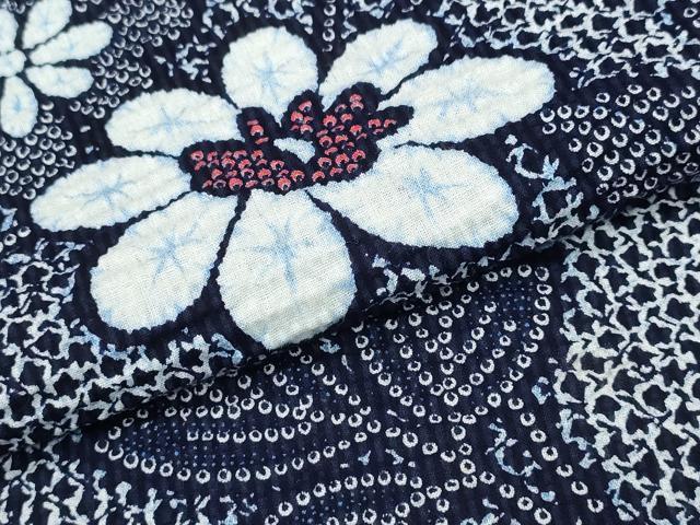 平和屋着物∴夏物 浴衣 枝花文 綿 逸品 CABD2593ng