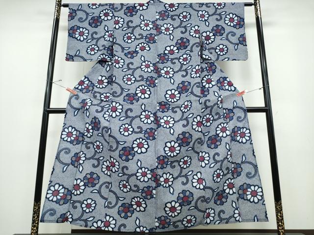 平和屋着物∴夏物 浴衣 菊唐草文 綿 逸品 CABD2594ng