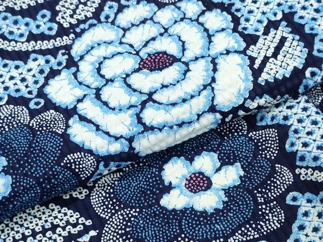 平和屋着物∴夏物 浴衣 牡丹唐草文 綿 逸品 CABD2595ng
