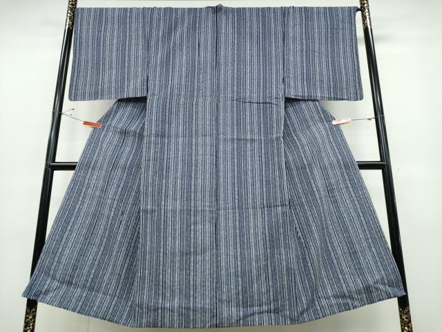 平和屋着物∴夏物 男性 浴衣 両面染 竹縞 綿 逸品 CABD2599ng