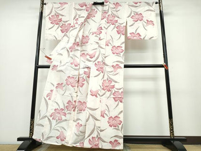 平和屋着物∴夏物 夢工房 浴衣 百合 綿麻 逸品 CABD2601ng