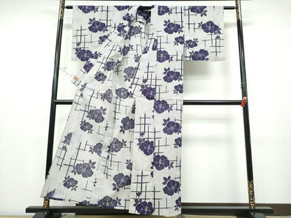 平和屋着物∴夏物 浴衣 綿紅梅 竹縞椿 綿 逸品 CABD2602ng