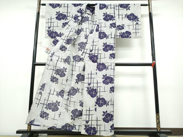 平和屋着物∴夏物 浴衣 綿紅梅 竹縞椿 綿 逸品 CABD2602ng