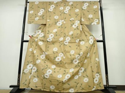 平和屋着物∴夏物 浴衣 草花文 綿 逸品 未使用 CABD2606ng