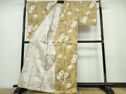 平和屋着物∴夏物 浴衣 草花文 綿 逸品 未使用 CABD2606ng