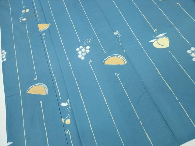 平和屋着物∴夏物 浴衣 さくらんぼ 葡萄 西瓜 桃 綿 逸品 CABD2608ng