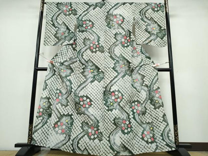 平和屋着物∴夏物 浴衣 有松鳴海絞り 流水舞花文 綿 逸品 CABD2609ng