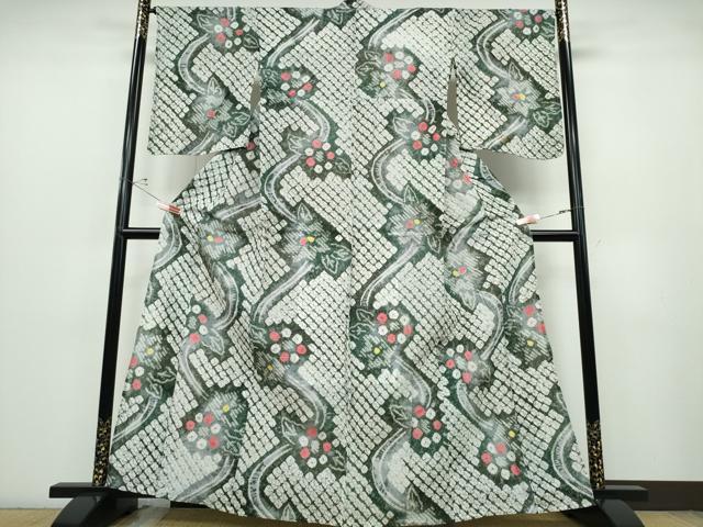 平和屋着物∴夏物 浴衣 有松鳴海絞り 流水舞花文 綿 逸品 CABD2609ng