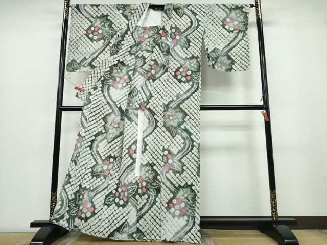 平和屋着物∴夏物 浴衣 有松鳴海絞り 流水舞花文 綿 逸品 CABD2609ng