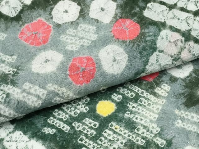 平和屋着物∴夏物 浴衣 有松鳴海絞り 流水舞花文 綿 逸品 CABD2609ng