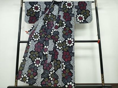平和屋着物∴夏物 浴衣 有松鳴海絞り 舞花文 綿 逸品 CABD2611ng