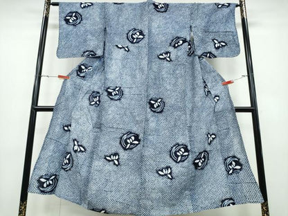 平和屋着物∴夏物 浴衣 有松鳴海絞り 花丸文 綿 逸品 CABD2612ng