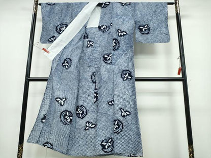 平和屋着物∴夏物 浴衣 有松鳴海絞り 花丸文 綿 逸品 CABD2612ng