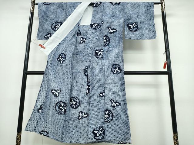 平和屋着物∴夏物 浴衣 有松鳴海絞り 花丸文 綿 逸品 CABD2612ng