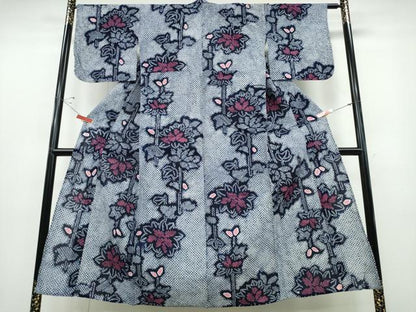 平和屋着物∴夏物 浴衣 有松鳴海絞り 枝牡丹文 綿 逸品 CABD2614ng