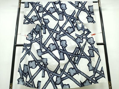 平和屋着物∴夏物 浴衣 有松鳴海絞り 蔦の葉文様 綿 逸品 CABD2616ng