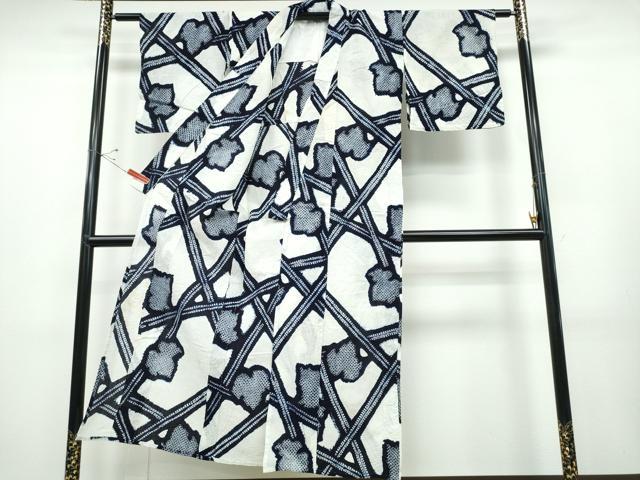 平和屋着物∴夏物 浴衣 有松鳴海絞り 蔦の葉文様 綿 逸品 CABD2616ng