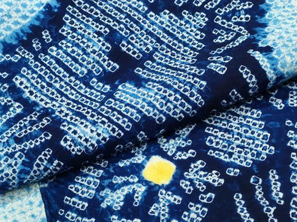 平和屋着物∴夏物 浴衣 有松鳴海絞り 枝花文 綿 逸品 CABD2619ng