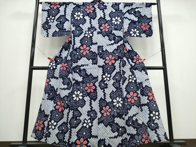 平和屋着物∴夏物 浴衣 有松鳴海絞り 菊文 綿 逸品 CABD2621ng