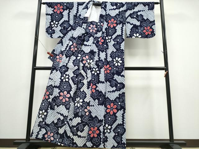 平和屋着物∴夏物 浴衣 有松鳴海絞り 菊文 綿 逸品 CABD2621ng