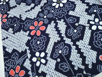 平和屋着物∴夏物 浴衣 有松鳴海絞り 菊文 綿 逸品 CABD2621ng