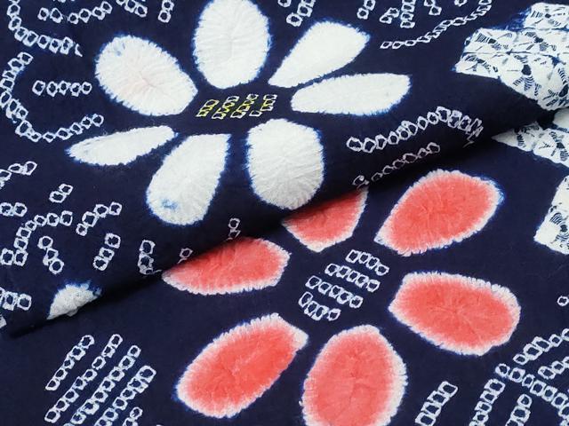 平和屋着物∴夏物 浴衣 有松鳴海絞り 菊文 綿 逸品 CABD2621ng