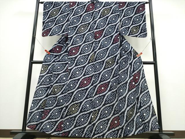 平和屋着物∴夏物 浴衣 有松鳴海絞り 立涌菊文 綿 逸品 CABD2625ng