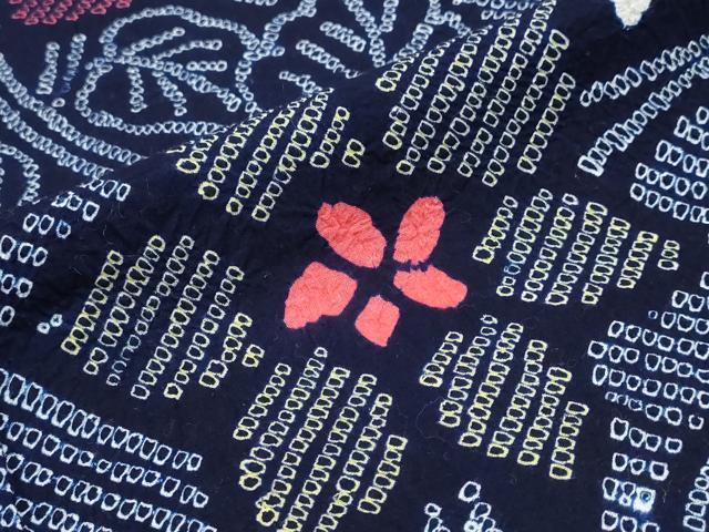 平和屋着物∴夏物 浴衣 有松鳴海絞り 蔦の葉花文 綿 逸品 CABD2627ng