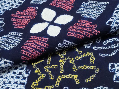 平和屋着物∴夏物 浴衣 有松鳴海絞り 枝花文 綿 逸品 CABD2628ng