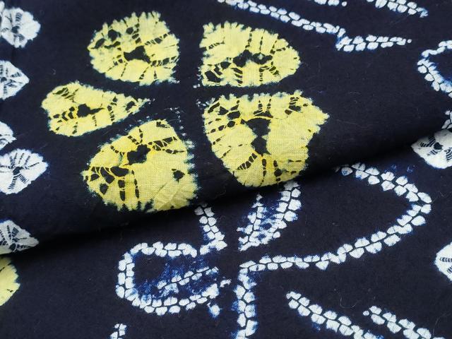 平和屋着物∴夏物 浴衣 有松鳴海絞り 流水舞蝶花文 綿 逸品 CABD2632ng