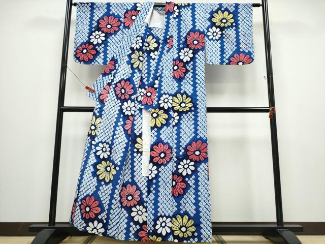 平和屋着物∴夏物 浴衣 有松鳴海絞り 舞菊間道 綿 逸品 CABD2634ng