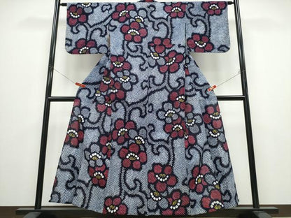 平和屋着物∴夏物 浴衣 有松鳴海絞り 梅唐草文 綿 逸品 CABD2636ng