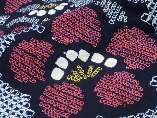 平和屋着物∴夏物 浴衣 有松鳴海絞り 梅唐草文 綿 逸品 CABD2636ng