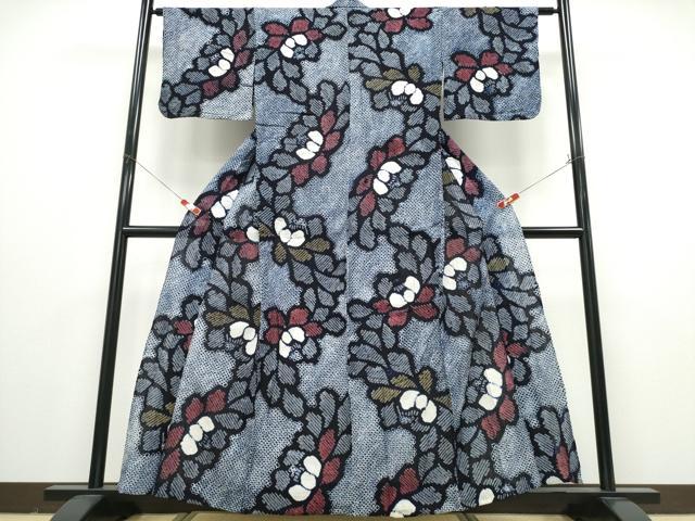 平和屋着物∴夏物 浴衣 有松鳴海絞り 枝牡丹 綿 逸品 CABD2638ng