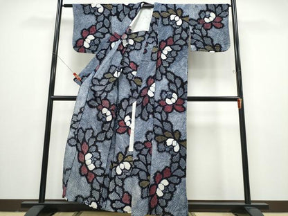 平和屋着物∴夏物 浴衣 有松鳴海絞り 枝牡丹 綿 逸品 CABD2638ng