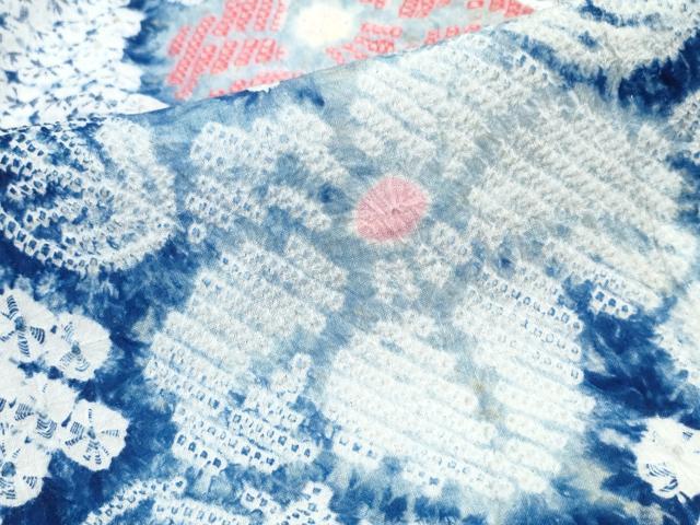 平和屋着物∴夏物　浴衣　有松鳴海絞り　枝椿　綿　逸品　CABD2639ng