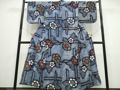 平和屋着物∴夏物 浴衣 有松鳴海絞り 籬花文 綿 逸品 CABD2640ng