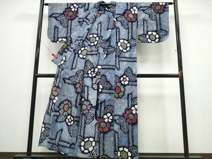 平和屋着物∴夏物 浴衣 有松鳴海絞り 籬花文 綿 逸品 CABD2640ng