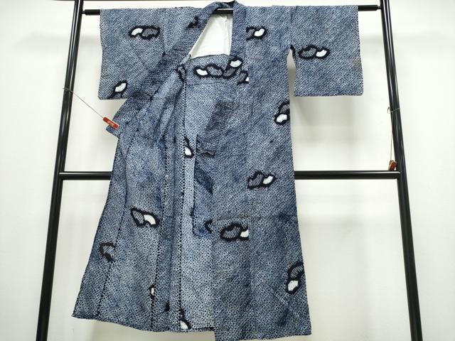 平和屋着物∴夏物 浴衣 有松鳴海絞り 地紙重ね文 綿 逸品 CABD2642ng
