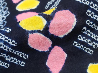 平和屋着物∴夏物 浴衣 有松鳴海絞り 花束文 綿 逸品 CABD2645ng
