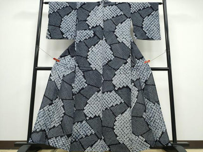 平和屋着物∴夏物 浴衣 有松鳴海絞り 切嵌文 綿 逸品 CABD2649ng