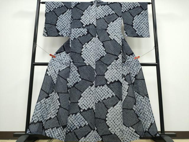 平和屋着物∴夏物 浴衣 有松鳴海絞り 切嵌文 綿 逸品 CABD2649ng