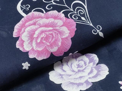平和屋着物∴夏物 浴衣 舞薔薇文 綿 逸品 CABD2652ng