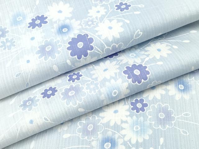 平和屋着物∴夏物 浴衣 小花文 ラメ糸 綿 逸品 CABD2655ng